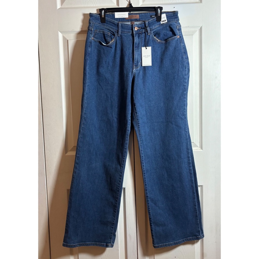 NWT Judy Blue High Waist Vintage Wide Leg Jeans Medium Wash 14W JB82553MD-CO